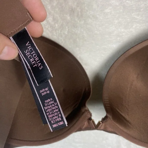 Victoria's Secret Very Sexy Push-Up Bra Size 36C Brown Smooth - Picture 8 of 9